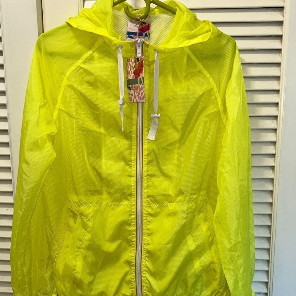 Alcott Pink Teal zipper hooded windbreaker lightweight pockets!